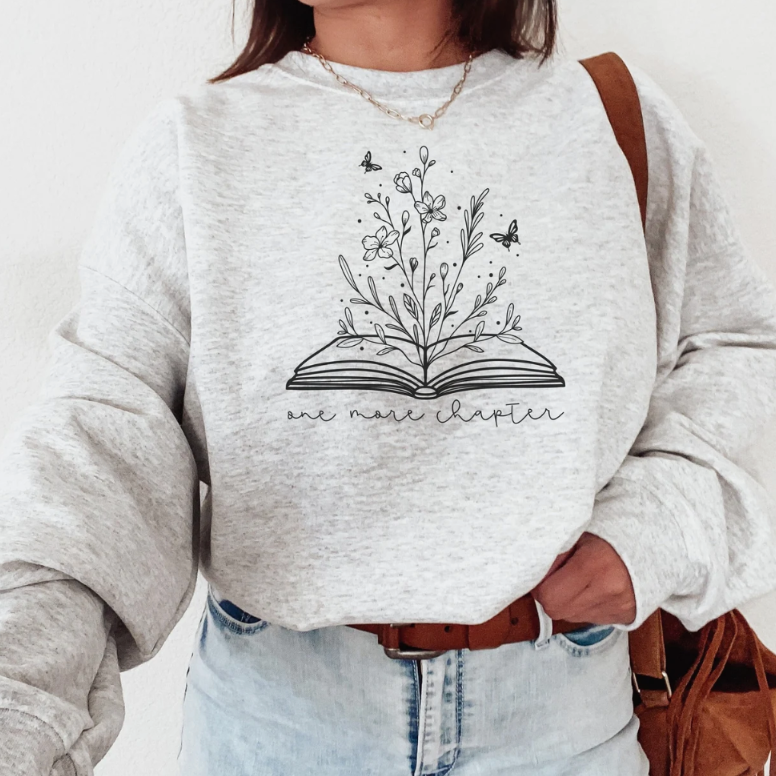 Casual Plant Print Crew Neck Pullover