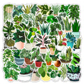 50PCS Decorative Green Plant and Succulent Stickers