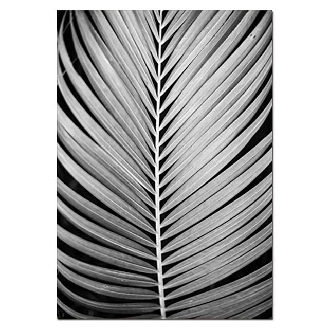 Modern Minimalist Black and White Plant Wall Art