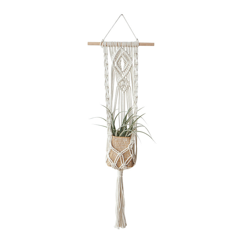 Handwoven Bohemian Plant Hanging Basket Wall Decor