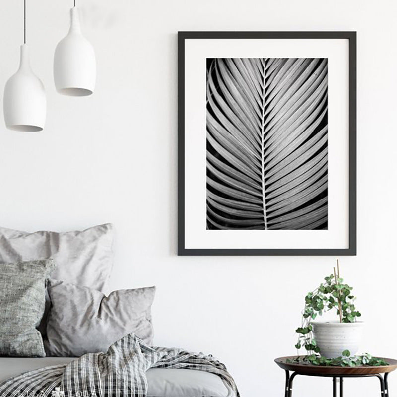 Modern Minimalist Black and White Plant Wall Art